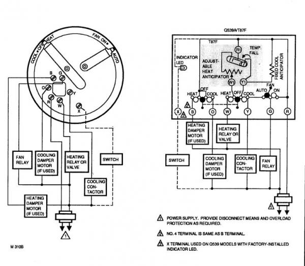 Honeywell T87 Wiring Diagram