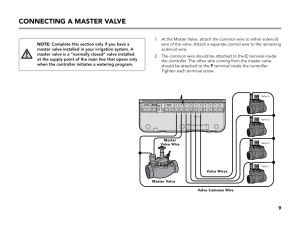 Connecting a master valve Hunter XCORE User Manual Page 11 / 32