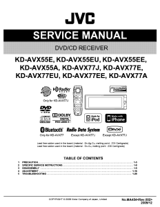 JVC KDAVX55 KDAVX77MA454 Service Manual download, schematics