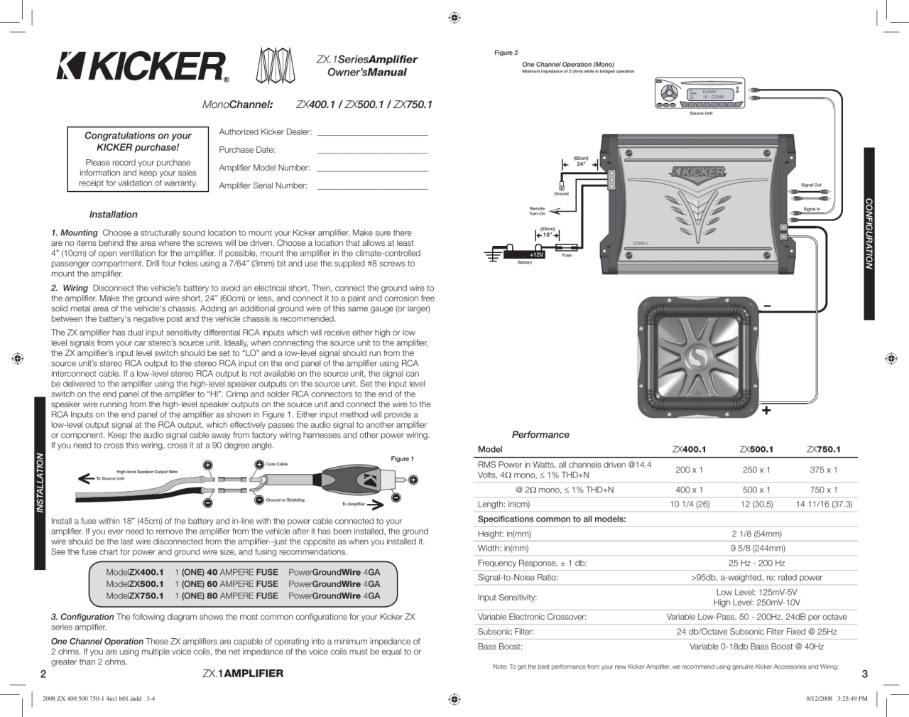 Kicker 800.1 Wiring Diagram