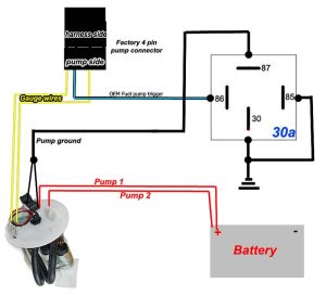 Fuel Pump Rewire Relay Diagram for DUAL in tank pumps