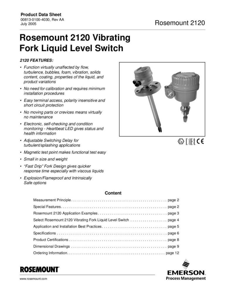 Rosemount 2120 Level Switch Wiring Diagram