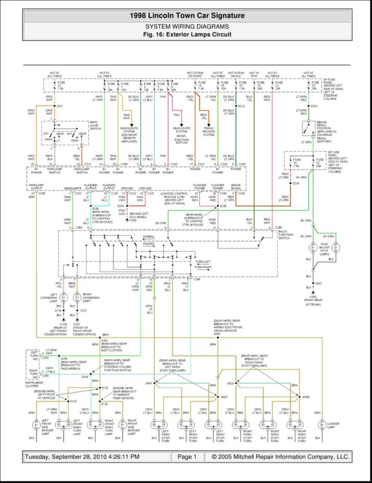 2001 Lincoln Town Car Stereo Wiring Diagram