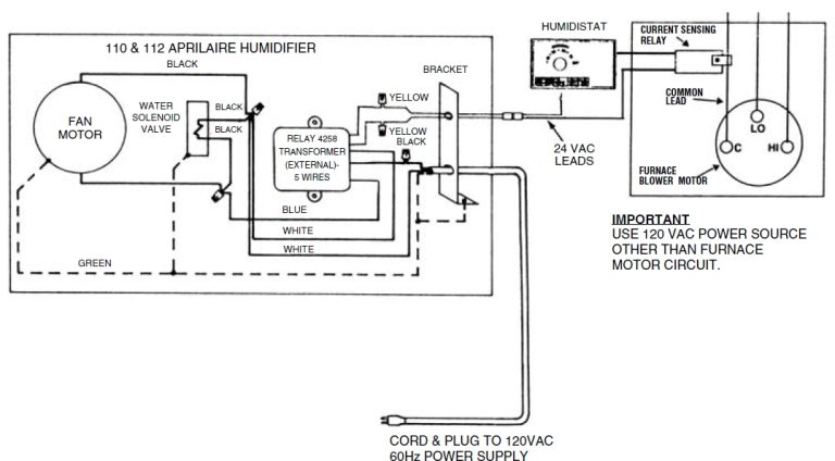 Aprilaire 500 Humidifier Wiring Diagram