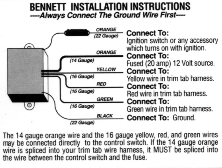 Bennett Trim Tab Indicator Wiring Diagram