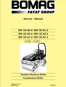 Bomag BW100/120/125 AD/AC4 Rollers Service Manual PDF