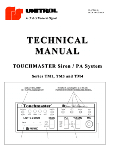 UNITROL TOUCHMASTER SIREN PA SYSTEM TM1 TM2 TM3 TM4 TECHNICAL MANUAL