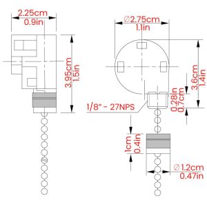 Zing Ear ZE268S6 4 Wire 3 Speed Ceiling Fan Pull Chain Switch
