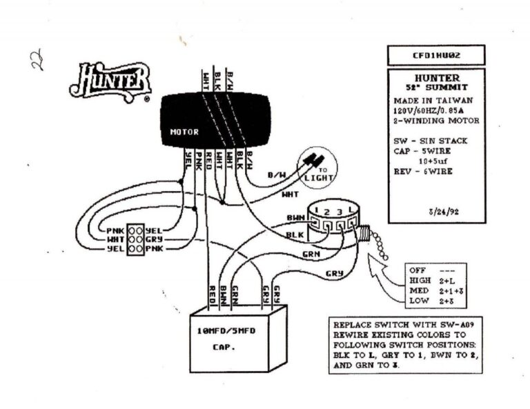 Hunter Ceiling Fan With Light Wiring Diagram