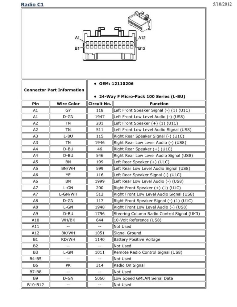 2008 Silverado Stereo Wiring Diagram