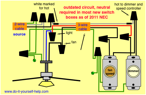 Ceiling Fan Wiring Diagram With 2 Switches