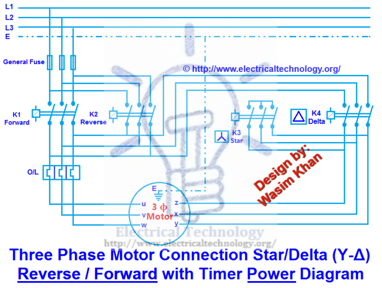 3 Phase Motor Wiring Diagram Star Delta