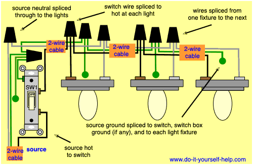 Wiring 4 Lights To One Switch